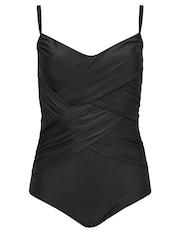 Yours Curve Black Double Crossover Swimsuit - Image 6 of 6
