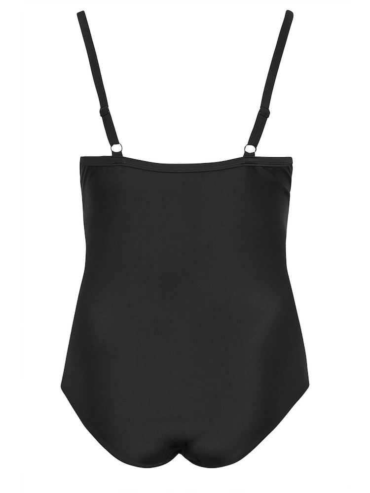 Yours Curve Black Double Crossover Swimsuit - Image 7 of 7 Yours Curve Black Double Crossover Swimsuit - Image 7 of 7