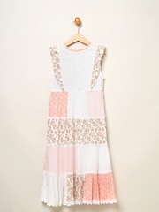 Miss Pink 100% Cotton Patchwork Dress With Tassel Belt - Image 2 of 3