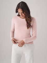 The Set Light Grey/Light Pink/Slate Grey/Cream/Mauve Pink 5 Pack Long Sleeve Crew Neck T-Shirts - Image 3 of 13