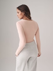 The Set Light Grey/Light Pink/Slate Grey/Cream/Mauve Pink 5 Pack Long Sleeve Crew Neck T-Shirts - Image 5 of 13