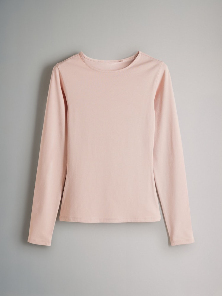 The Set Light Grey/Light Pink/Slate Grey/Cream/Mauve Pink 5 Pack Long Sleeve Crew Neck T-Shirts - Image 8 of 13