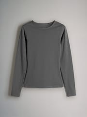 The Set Light Grey/Light Pink/Slate Grey/Cream/Mauve Pink 5 Pack Long Sleeve Crew Neck T-Shirts - Image 9 of 13