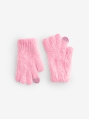 Pink Fluffy Gloves (3-16yrs) - Image 1 of 1