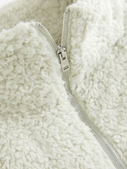 Sage Green Borg Half Zip Jacket - Image 7 of 8