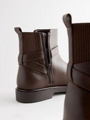 Chocolate Brown Standard/Wide Fit Forever Comfort® Chelsea Buckle Ankle Boots - Image 6 of 9