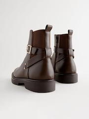 Chocolate Brown Standard/Wide Fit Forever Comfort® Chelsea Buckle Ankle Boots - Image 8 of 9