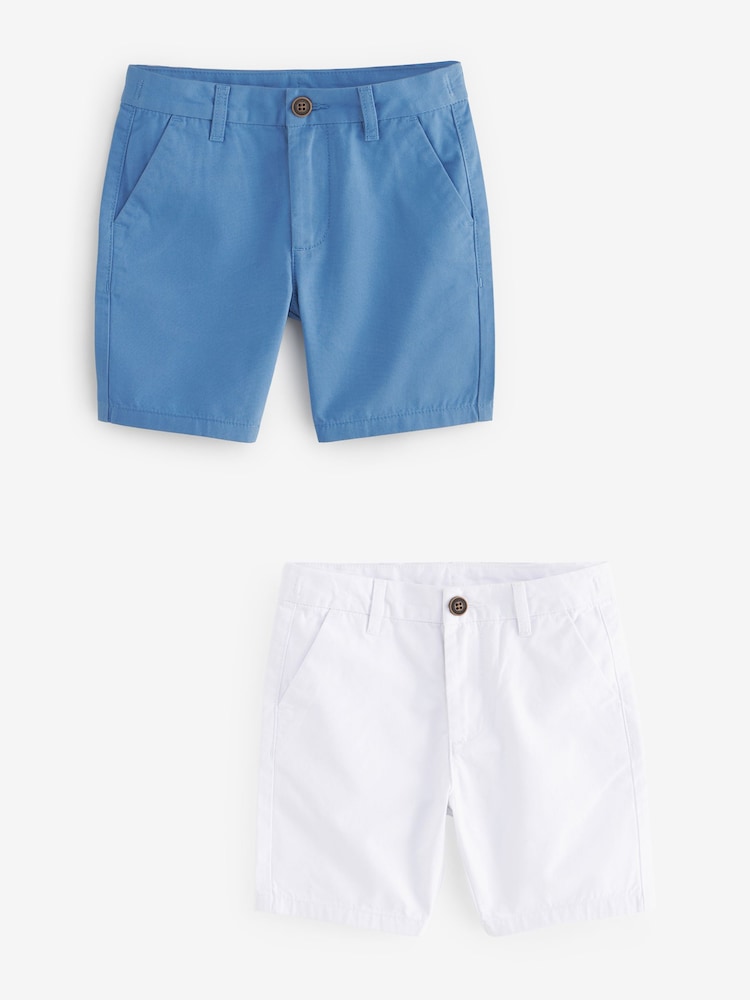 White/Blue Chino Shorts 2 Pack (3-16yrs) - Image 1 of 5