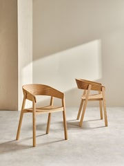 MADE.COM Set of 2 Natural Oak Aster Dining Chairs - Image 2 of 6