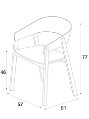 MADE.COM Set of 2 Natural Oak Aster Dining Chairs - Image 4 of 6