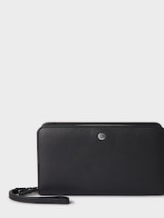 Osprey London The Double Zip Leather Black Travel Document Holder - Image 1 of 4