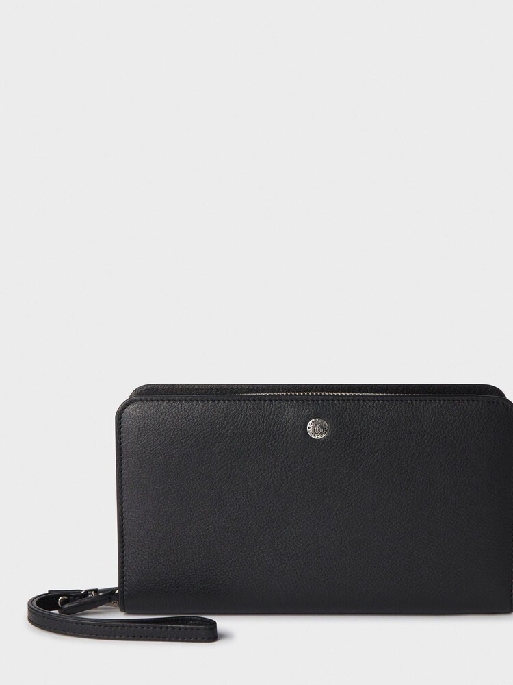 Osprey London The Double Zip Leather Black Travel Document Holder - Image 1 of 4