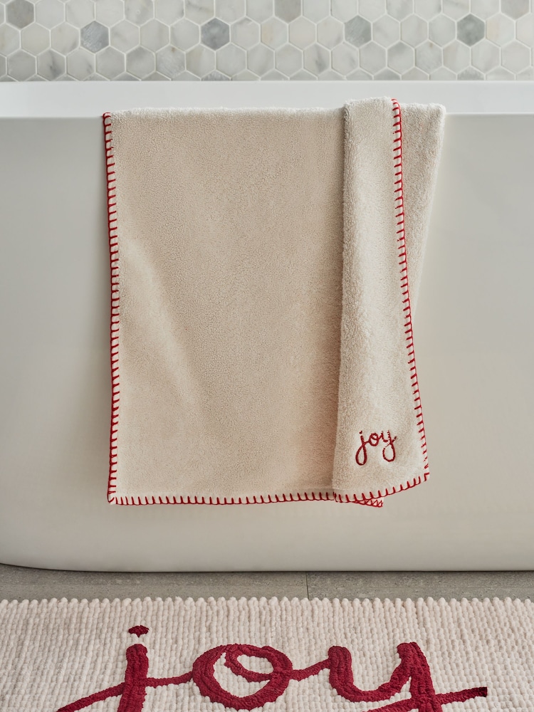 Natural Joy Christmas 100% Cotton Towels - Image 1 of 2 Natural Joy Christmas 100% Cotton Towels - Image 1 of 2