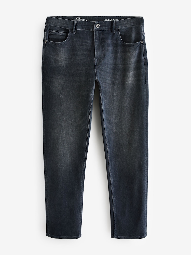 Buy Charcoal Grey Slim Fit Authentic Stretch Denim Jeans from the