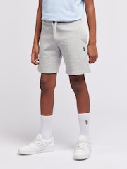 U.S. Polo Assn. Grey Boys 100% Cotton Double Horsemen Sweat Shorts - Image 1 of 7