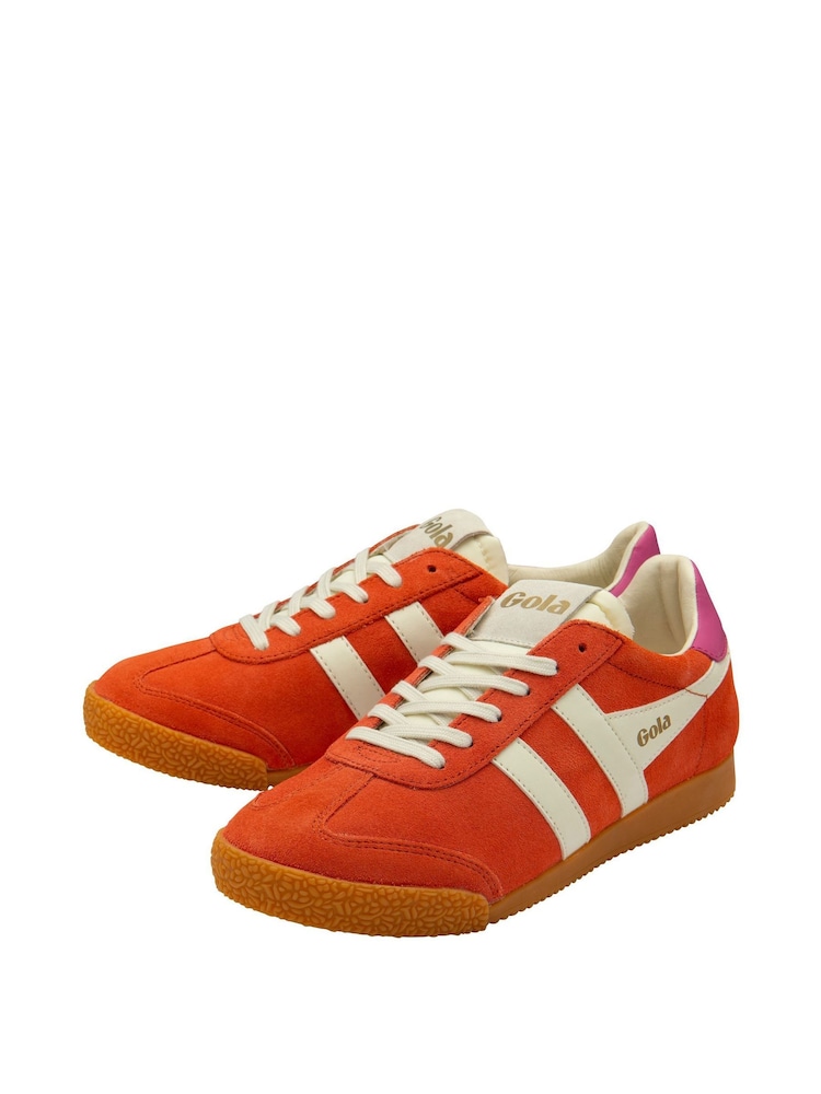 Gola Orange Ladies Elan Suede Lace-Up Trainers - Image 2 of 4 Gola Orange Ladies Elan Suede Lace-Up Trainers - Image 2 of 4