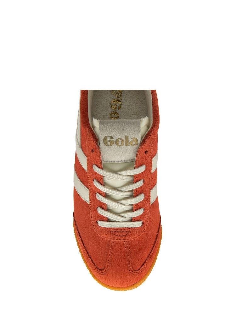 Gola Orange Ladies Elan Suede Lace-Up Trainers - Image 4 of 4 Gola Orange Ladies Elan Suede Lace-Up Trainers - Image 4 of 4