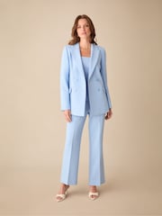 Ro&Zo Blue Petite Petite Straight Leg Trousers - Image 1 of 5
