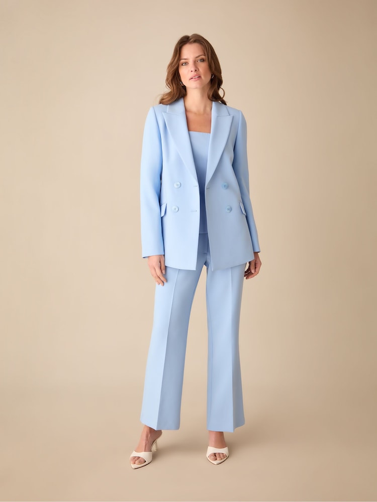 Ro&Zo Blue Petite Petite Straight Leg Trousers - Image 1 of 5