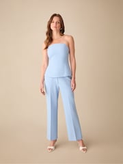 Ro&Zo Blue Petite Petite Straight Leg Trousers - Image 2 of 5