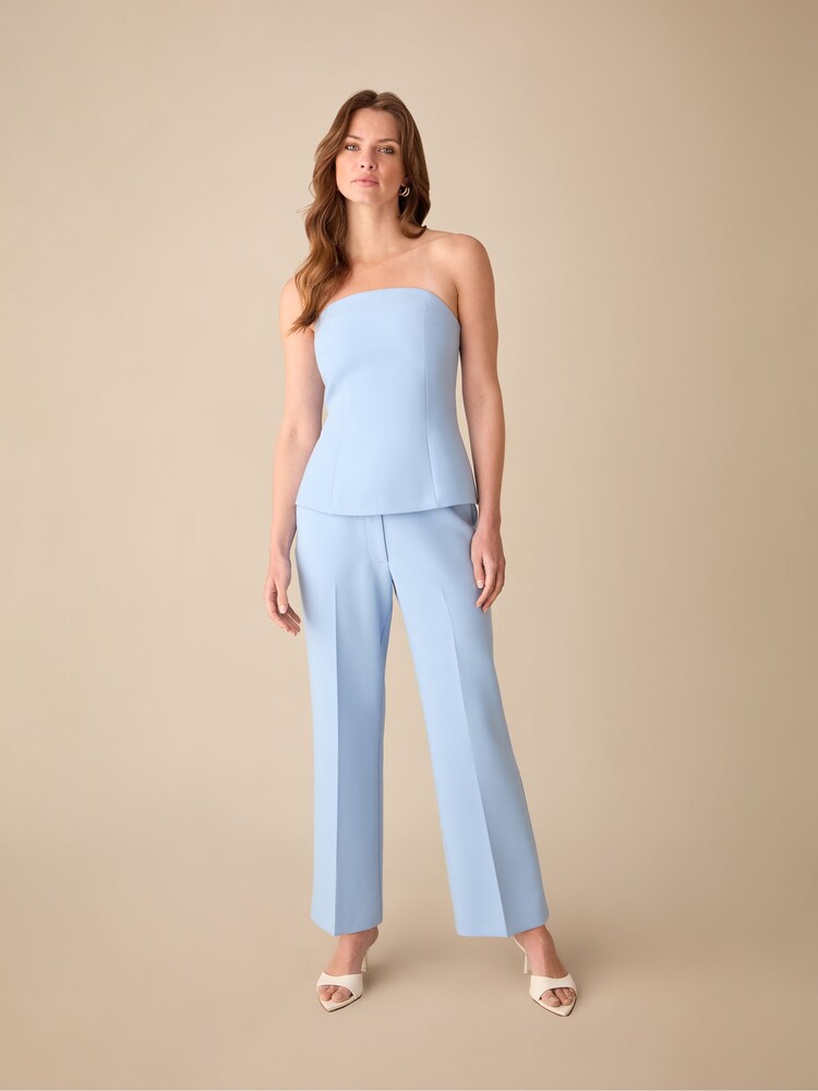 Ro&Zo Blue Petite Petite Straight Leg Trousers - Image 2 of 5 Ro&Zo Blue Petite Petite Straight Leg Trousers - Image 2 of 5