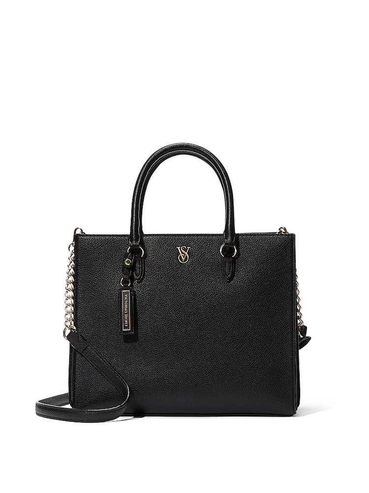 Victoria's Secret Black Pebble Satchel Bag - Image 2 of 4