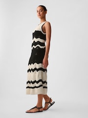Gap Black Sleeveless Knit Crochet Midi Dress - Image 4 of 6