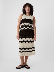 Gap Black Sleeveless Knit Crochet Midi Dress - Image 5 of 6