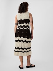 Gap Black Sleeveless Knit Crochet Midi Dress - Image 6 of 6