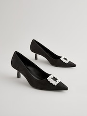 Black Forever Comfort® Jewel Kitten Heels - Image 4 of 7