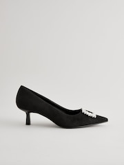 Black Forever Comfort® Jewel Kitten Heels - Image 5 of 7
