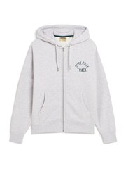 Superdry Grey Boyfriend College Logo Zip Hoodie - Image 4 of 6