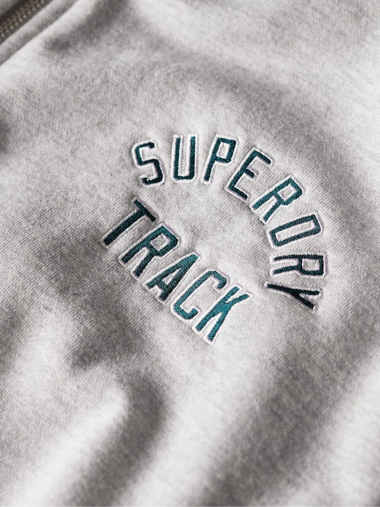 Superdry Grey Boyfriend College Logo Zip Hoodie - Image 6 of 6