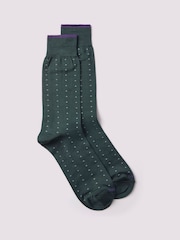 Duchamp Green Mens Dotted Socks - Image 1 of 3