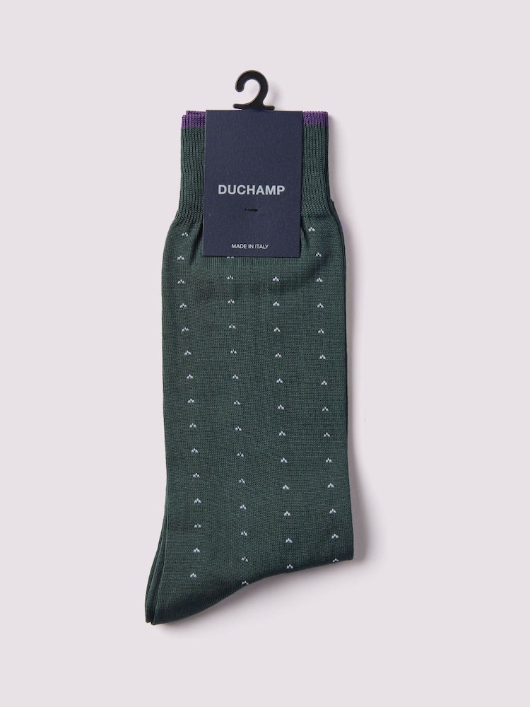 Duchamp Green Mens Dotted Socks - Image 2 of 3