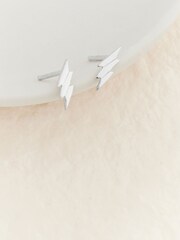 Sterling Silver Lightning Bolt Stud Earrings - Image 4 of 5