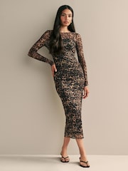 Myleene Klass Animal Print Mesh Dress - Image 1 of 4