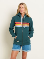 Brakeburn Blue Retro Stripe Zip Thru Hoodie - Image 1 of 5