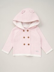 Rock-A-Bye Baby Boutique Hooded Bear 100% Cotton Knit Cardigan - Image 1 of 2
