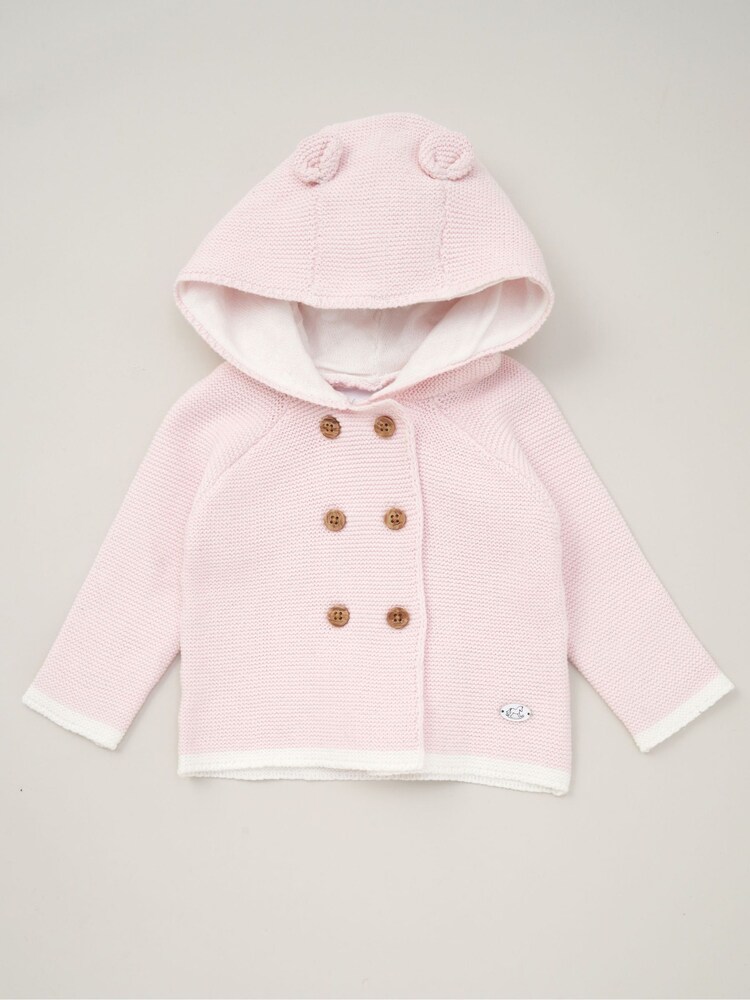 Rock-A-Bye Baby Boutique Hooded Bear 100% Cotton Knit Cardigan - Image 1 of 2