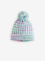 Blue/Green Ombre Pom Beanie Hat (3-16yrs) - Image 1 of 3