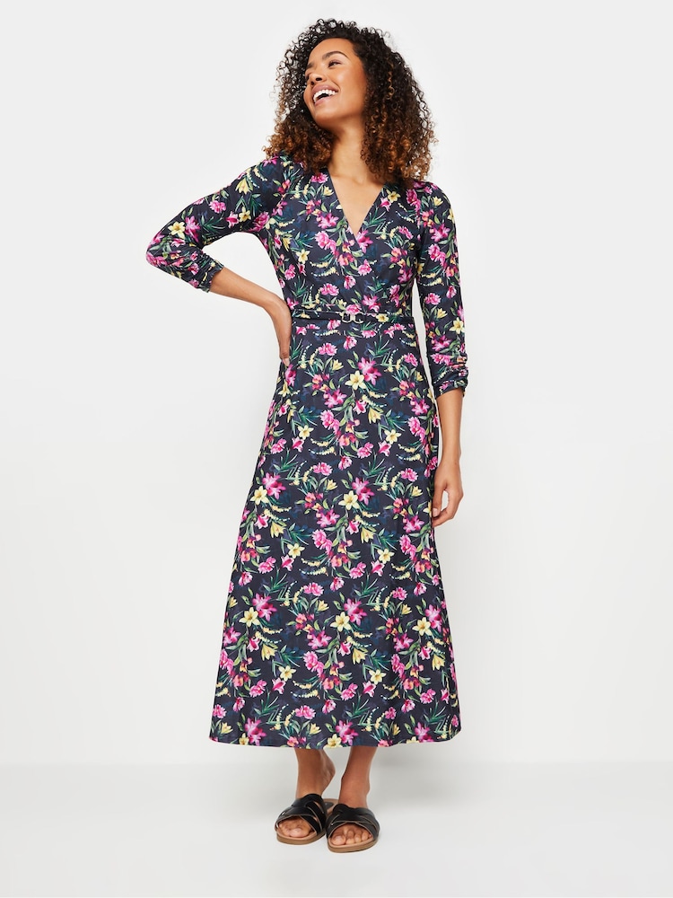 M&Co Blue Floral Buckle Dress - Image 1 of 5