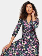 M&Co Blue Floral Buckle Dress - Image 4 of 5