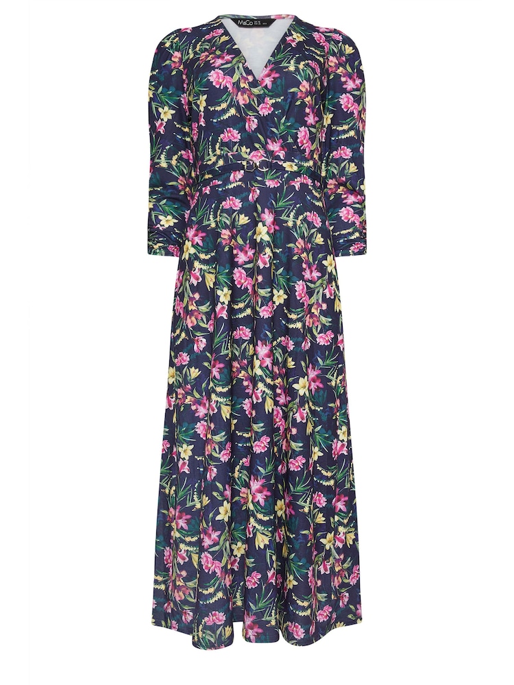 M&Co Blue Floral Buckle Dress - Image 5 of 5