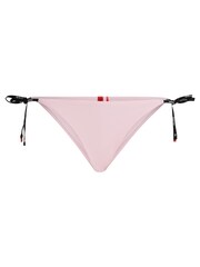 HUGO Pink Tie Side Bikini Bottoms With Logo Print - Image 5 of 5