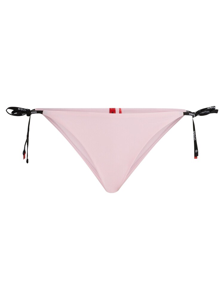 HUGO Pink Tie Side Bikini Bottoms With Logo Print - Image 5 of 5