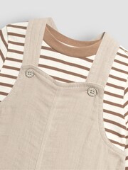 JoJo Maman Bébé Natural Cheesecloth Dungarees And Top Set - Image 5 of 5