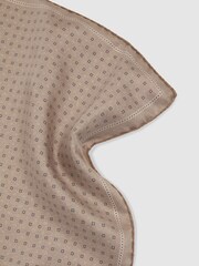 Reiss Oatmeal Marasusa Reversible Silk Pocket Square - Image 4 of 5