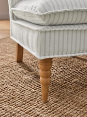 Laura Ashley Henley Stripe Duck Egg Blue Nordan Armless Accent Chair - Image 2 of 9