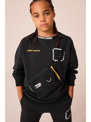 Black Subscribe Bag Crew Sweat and Joggers Set (3-16yrs) - Image 2 of 6
